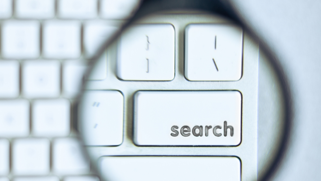 Close up of search button representing search engine visibility